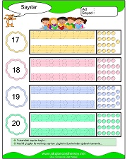 okul öncesi 1 sayısı çizgi çalışması